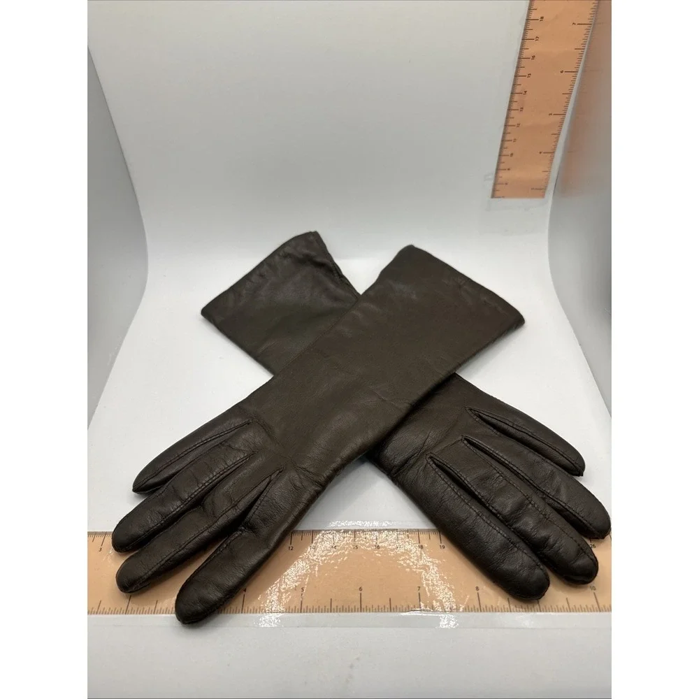 Vintage Woman's Brown Gloves - Size 6.5